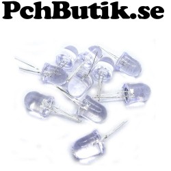 10 st lysdioder 10 mm vitt ljus och klar lins, passar Arduino