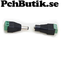 1 par Hona och Hane 2.1x5.5mm DC kontakt. Passar Uno.