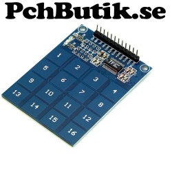 Kapacitiv touch pekpanel med 16 pad ytor knappar, passar arduino